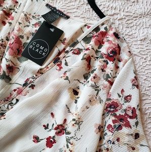 Como Black Floral Crop Top